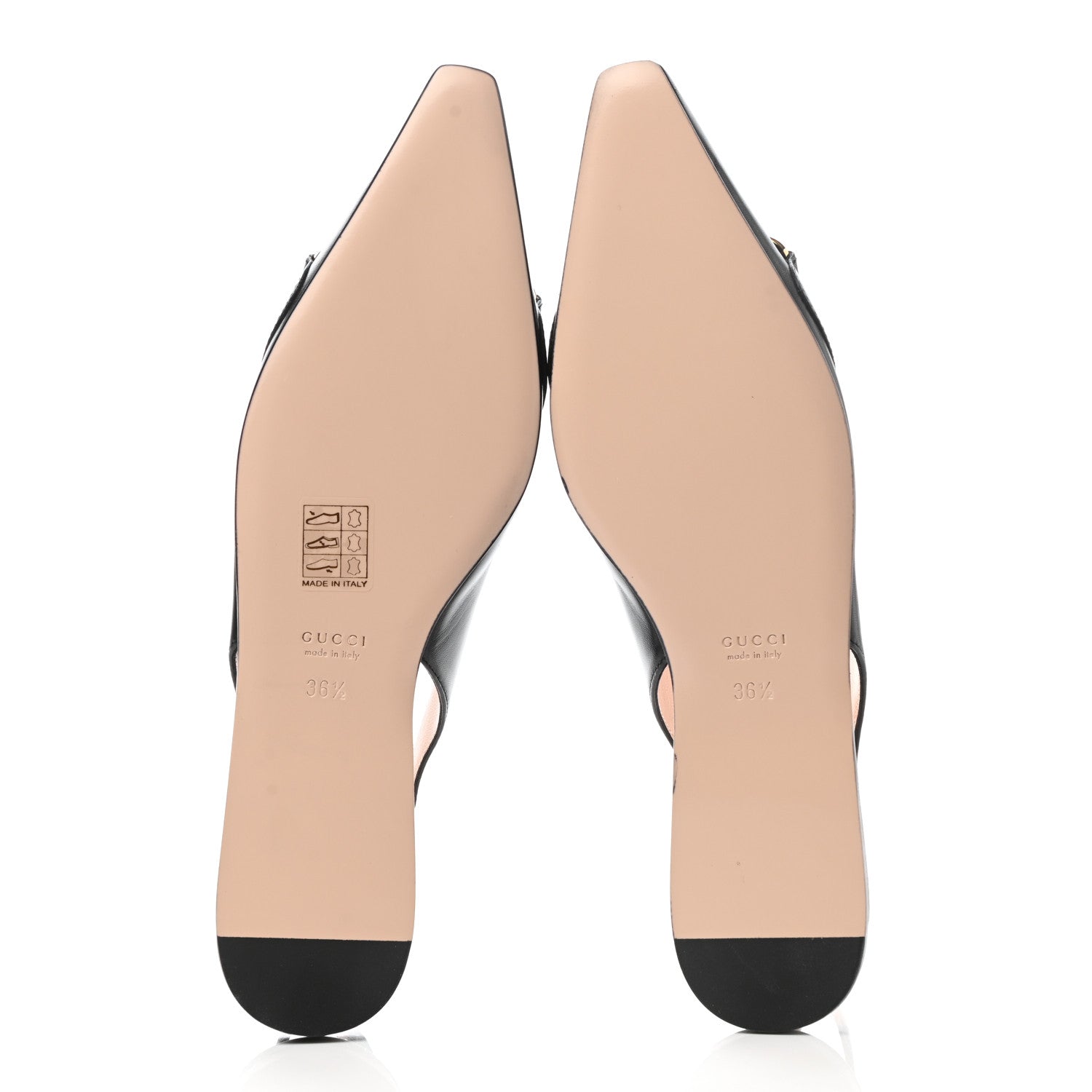Gucci Malaga Kid Nappa Zumi Slingback Flats 36.5 Black 5 of 10