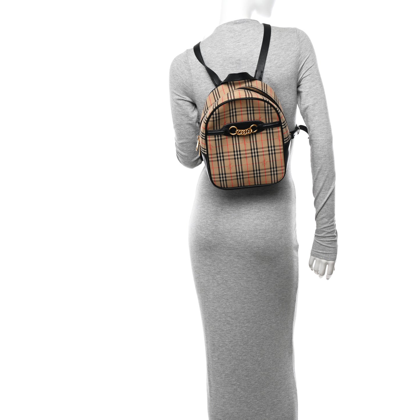 Smooth Calfskin 1983 Knight Check Link Backpack Black