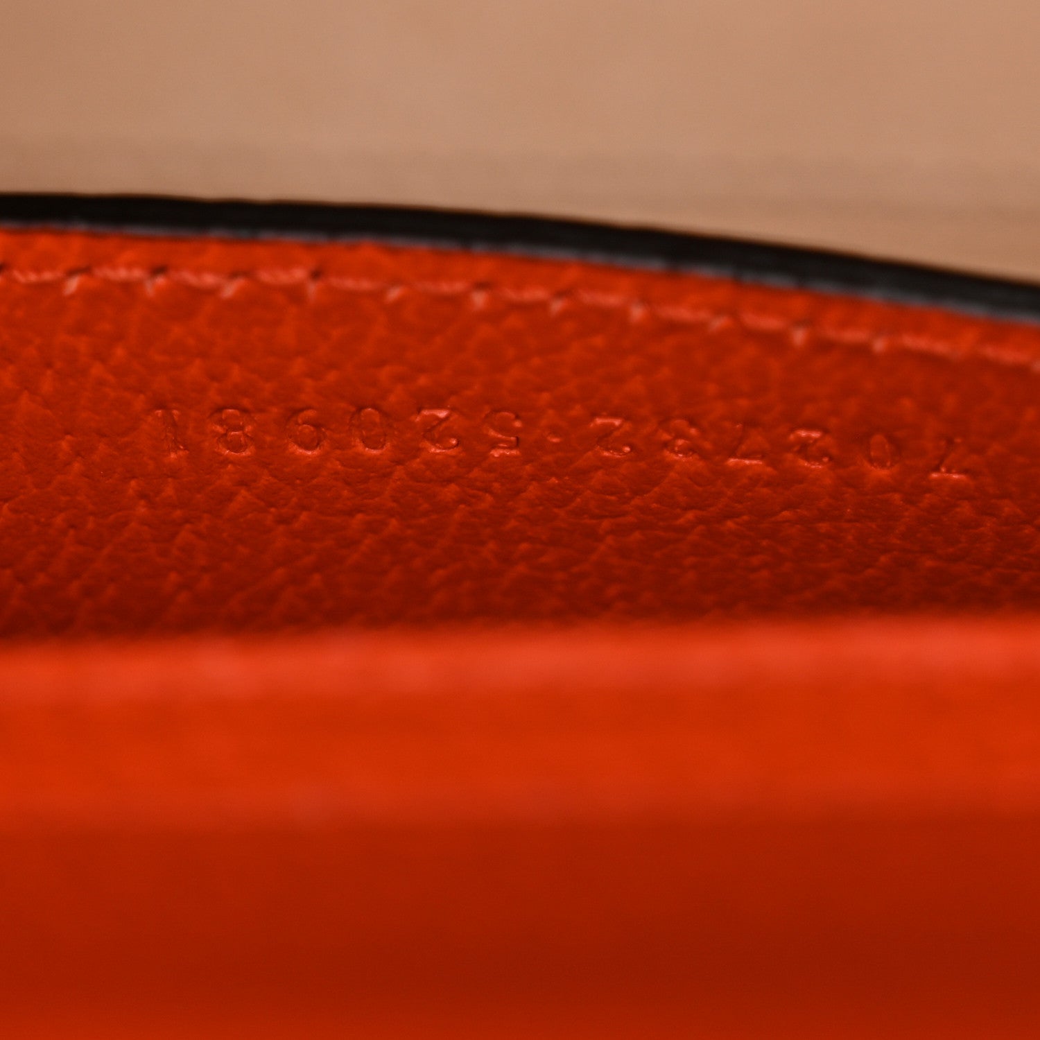 Gucci Textured Dollar Calfskin Web Mini Diana Tote Bag Deep Orange Spicy Cyclamin 7 of 10
