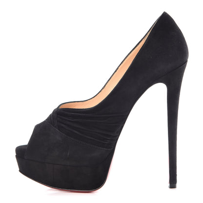 Christian Louboutin Suede Drapadita 150 Pumps 37 Black 1 of 10