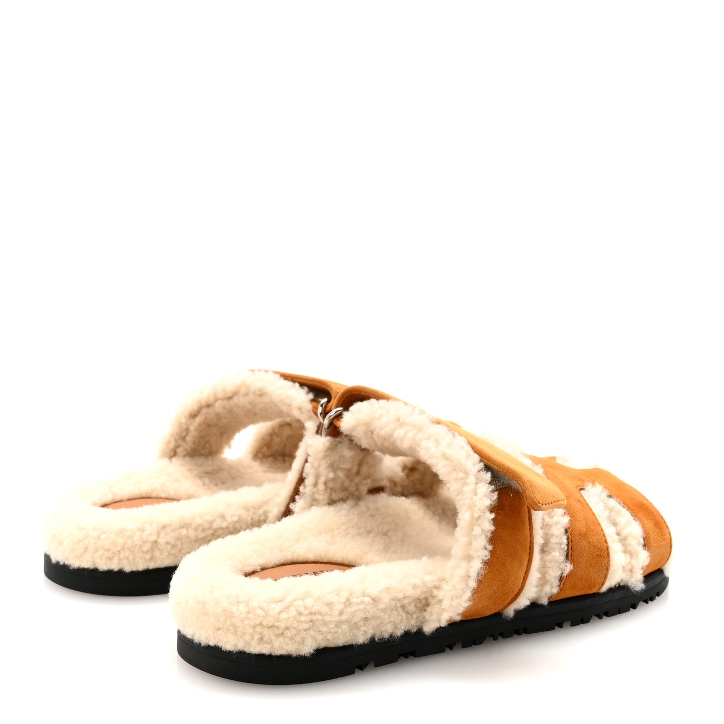 Suede Goatskin Woolskin Womens Chypre Sandals 37 Brun Fume Ecru