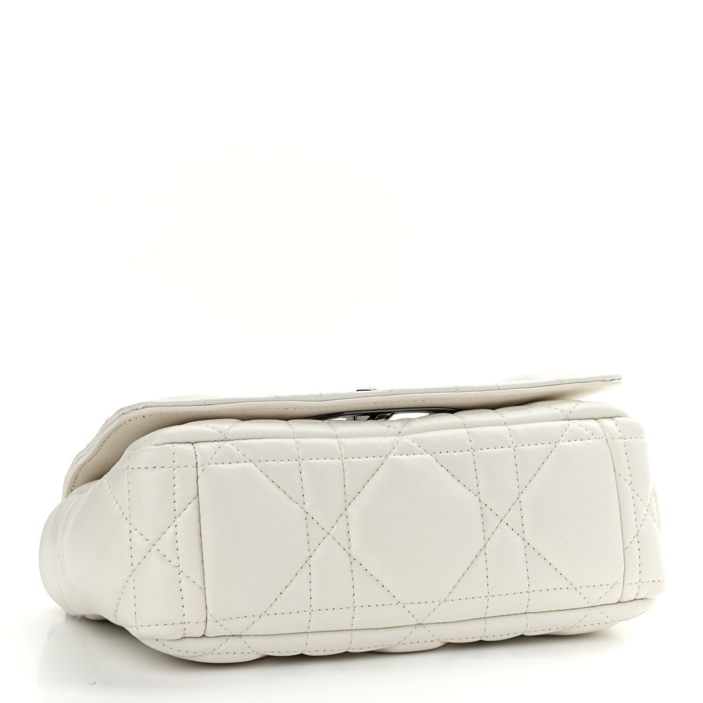 Lambskin Macrocannage Small Dior Caro Bag Ivory