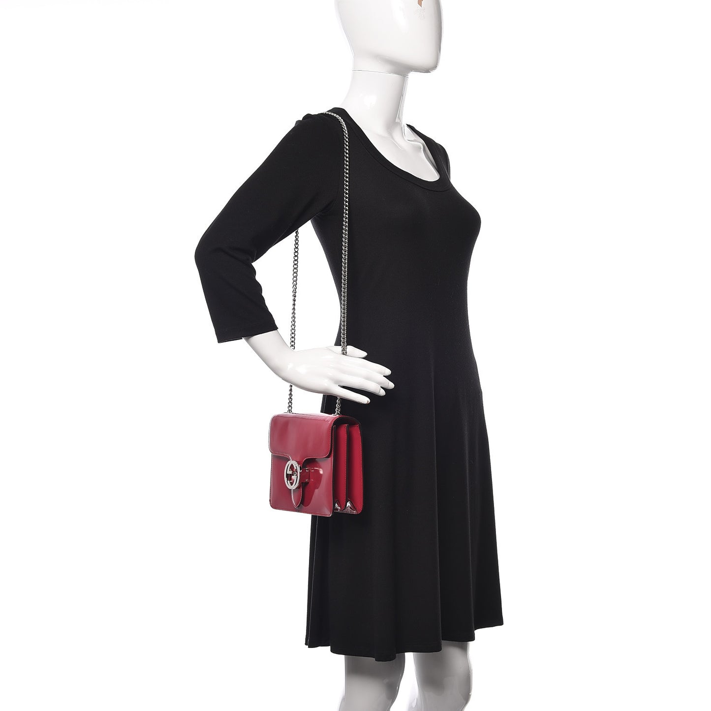 Shade Lux Calfskin Small Interlocking G Shoulder Bag Petunia