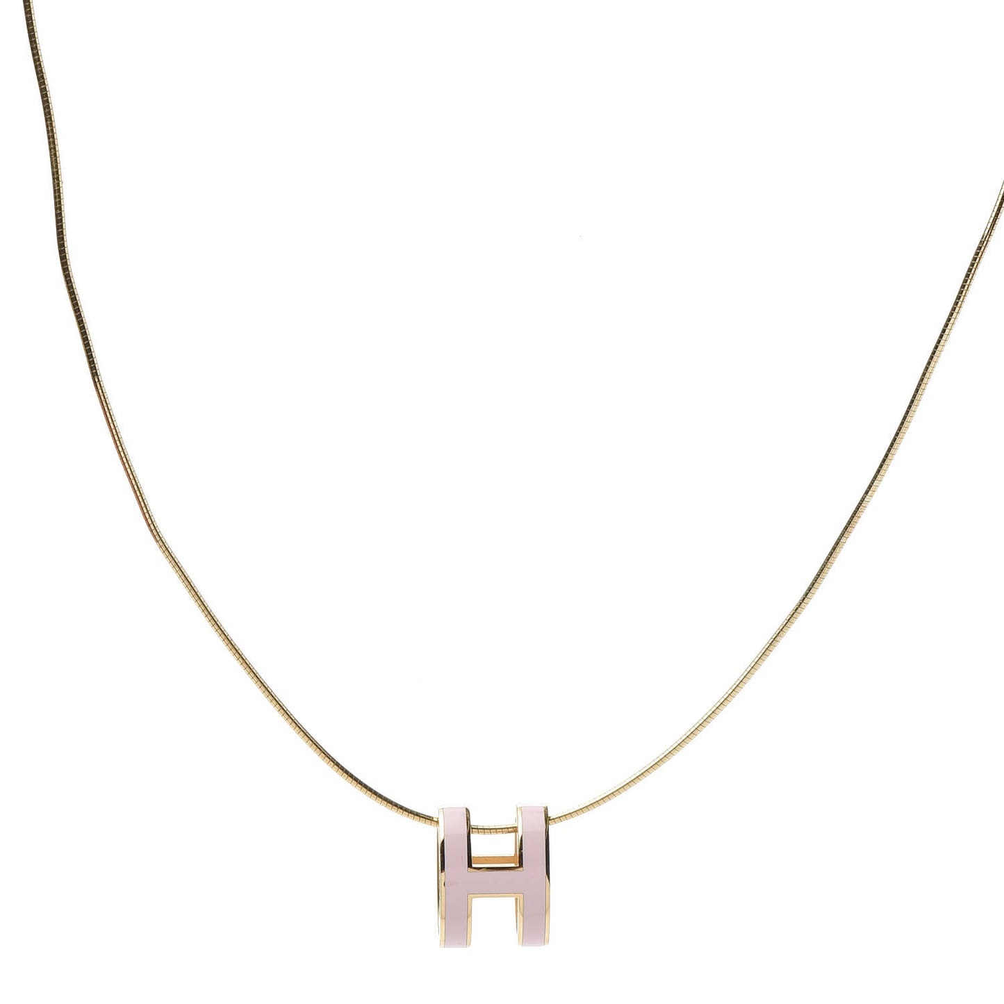Lacquered Rose Gold Pop H Pendant Necklace Rose Dragee