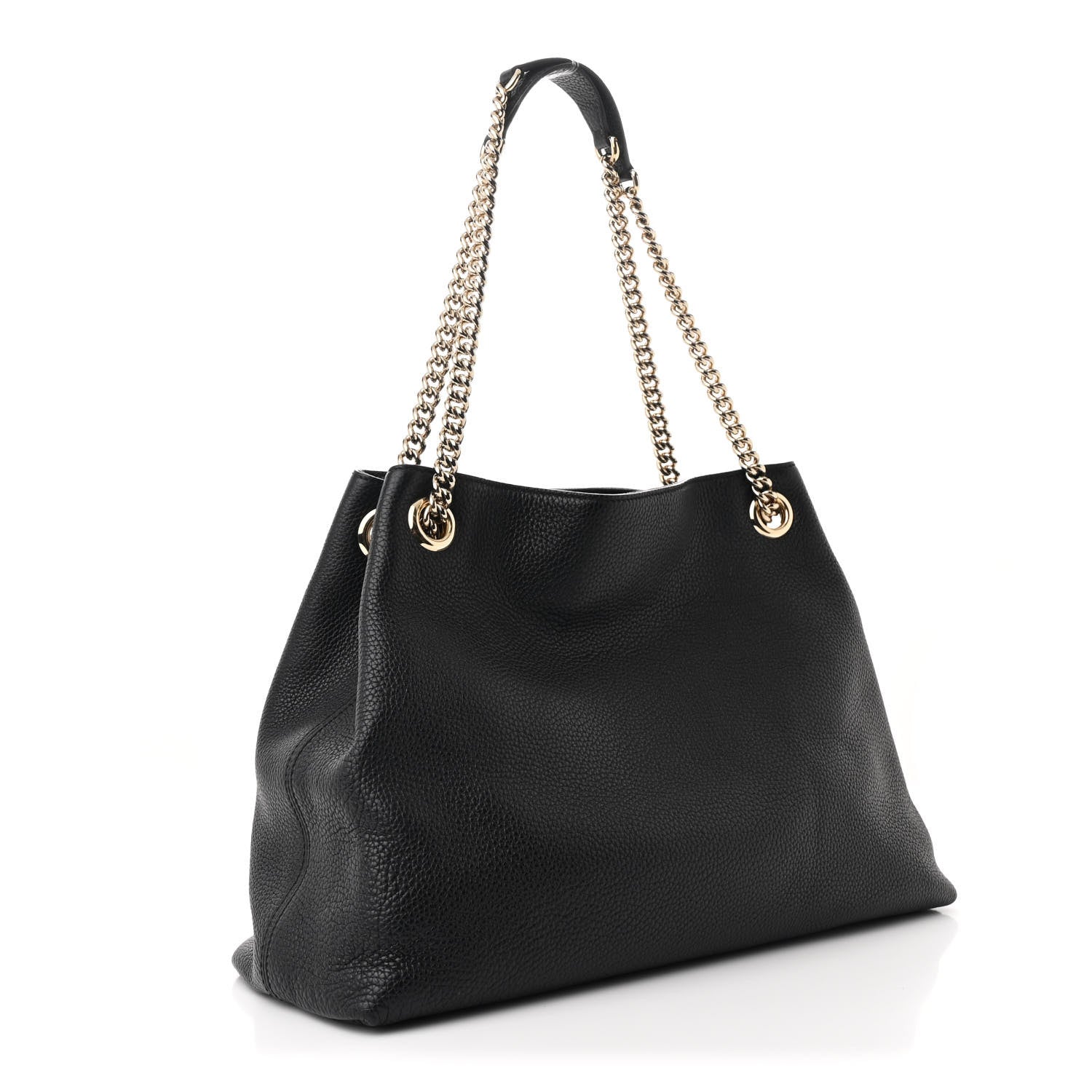 Gucci Pebbled Calfskin Medium Soho Chain Shoulder Bag Black 3 of 10