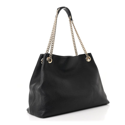 Gucci Pebbled Calfskin Medium Soho Chain Shoulder Bag Black 3 of 10