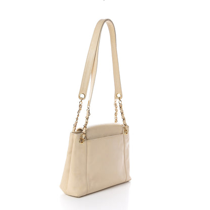 Chanel Caviar Flap Shoulder Bag Light Beige 2 of 9
