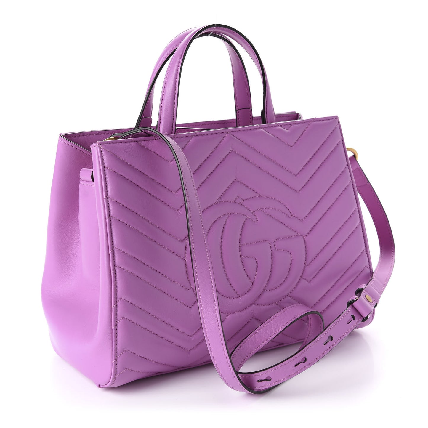 Calfskin Matelasse Small GG Marmont Tote Candy Mousse
