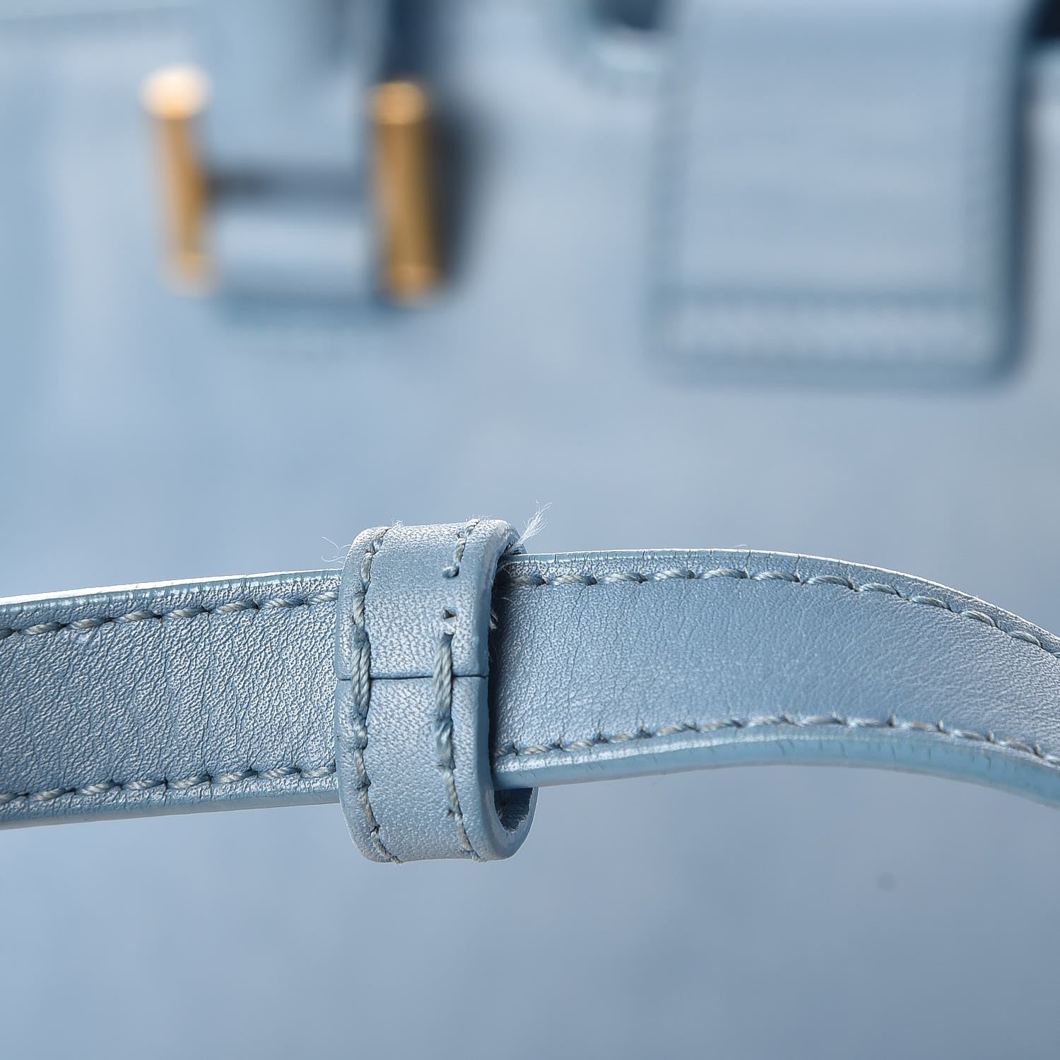 Saint Laurent Calfskin Small Classic Y Cabas Blue Glacier 11 of 13