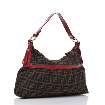 Fendi Zucca Hobo Tobacco Rosso 3 of 8