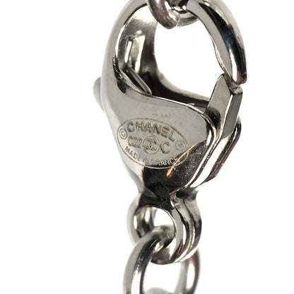 Chanel Crystal Pearl CC Pendant Necklace Silver 5 of 5