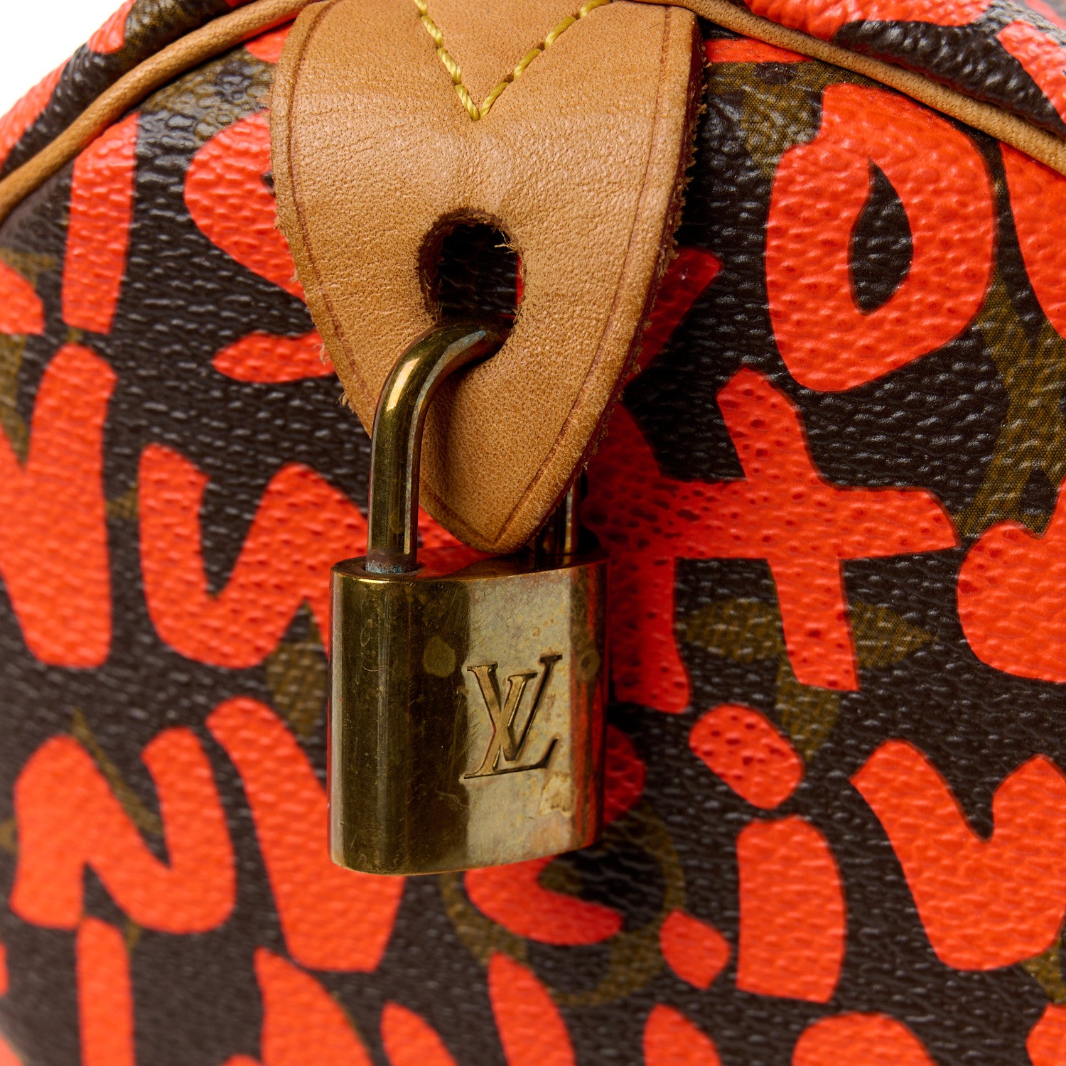 Louis Vuitton Monogram Graffiti Speedy 30 Orange 9 of 17