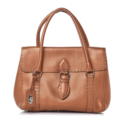 Fendi Cuoio Romano Selleria Linda Satchel Bronzo 2 of 7