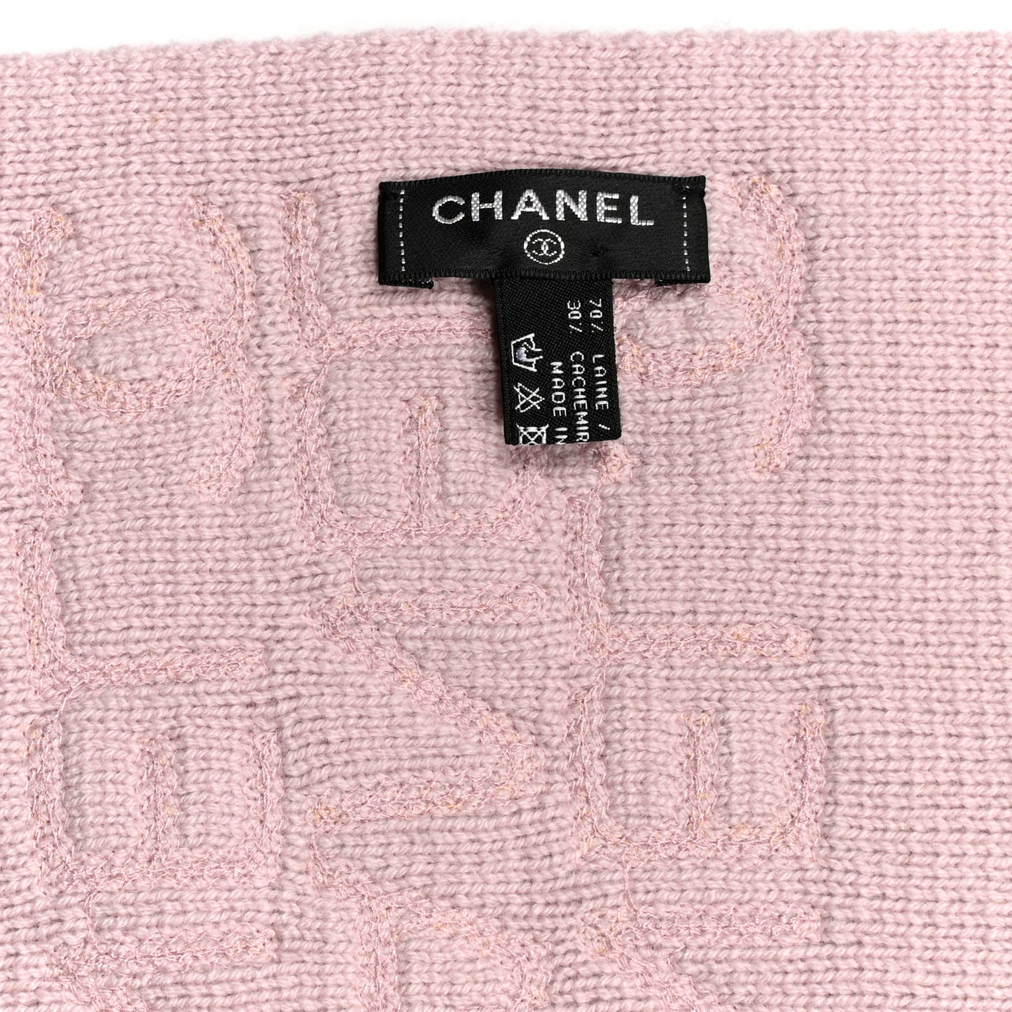 Wool Cashmere CC Scarf Pink Gold