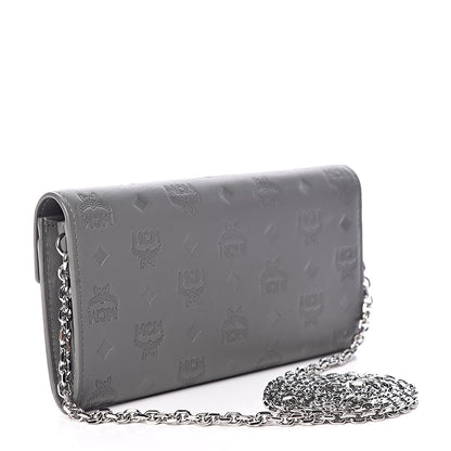 MCM Calfskin Ottomar Large Patricia Wallet On Chain Grey 3 of 9