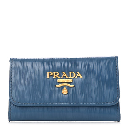 Prada Vitello Move 6 Key Holder Blue 1 of 7