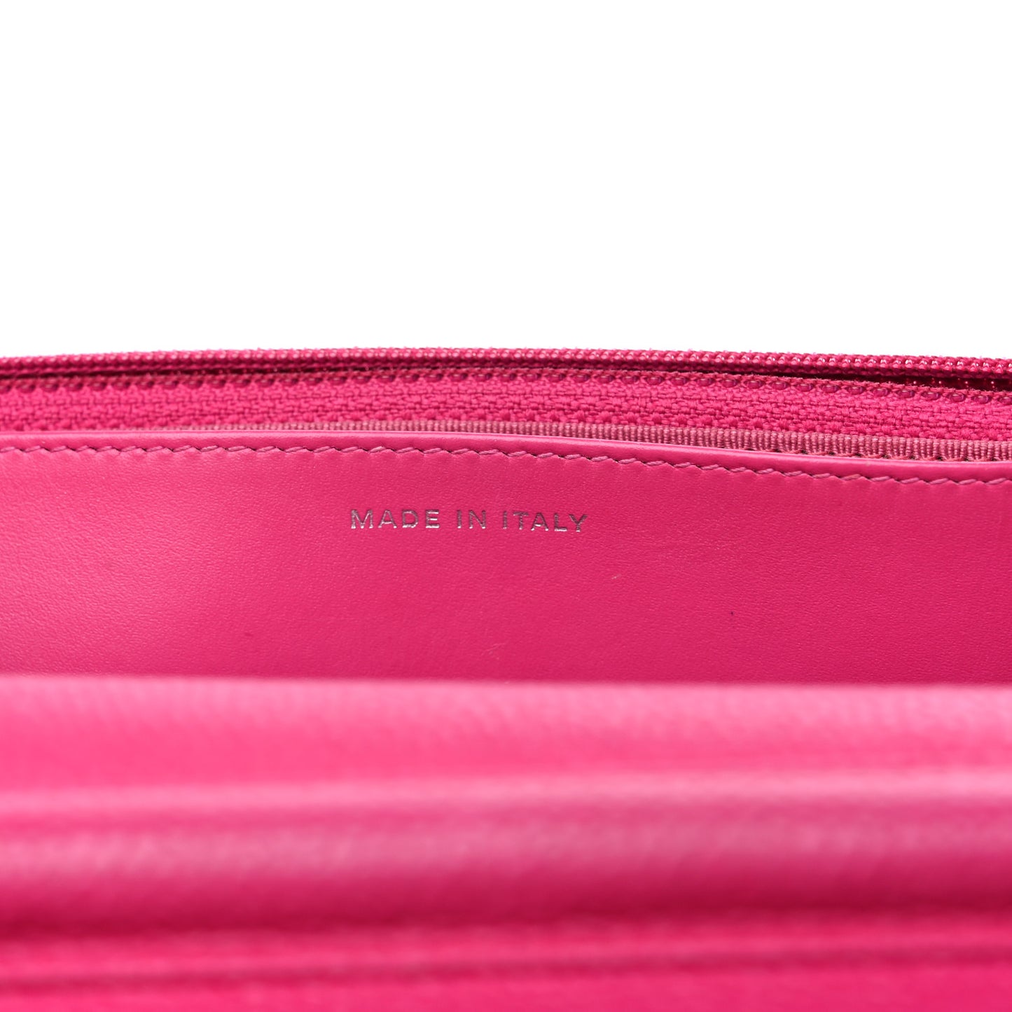 Iridescent Caviar Quilted Wallet on Chain WOC Pink