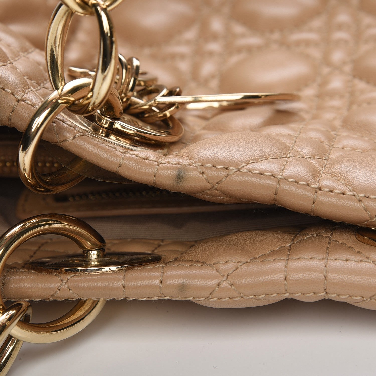 Christian Dior Lambskin Cannage Large Dior Soft Shopping Tote Beige 8 of 10