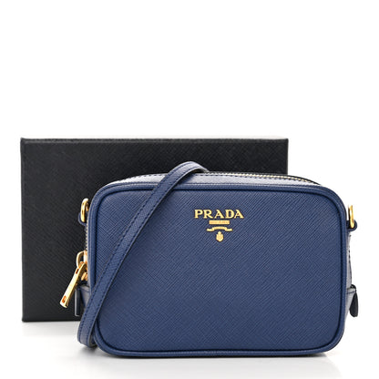 Prada Saffiano Mini Camera Crossbody Bag Azzurro 12 of 12