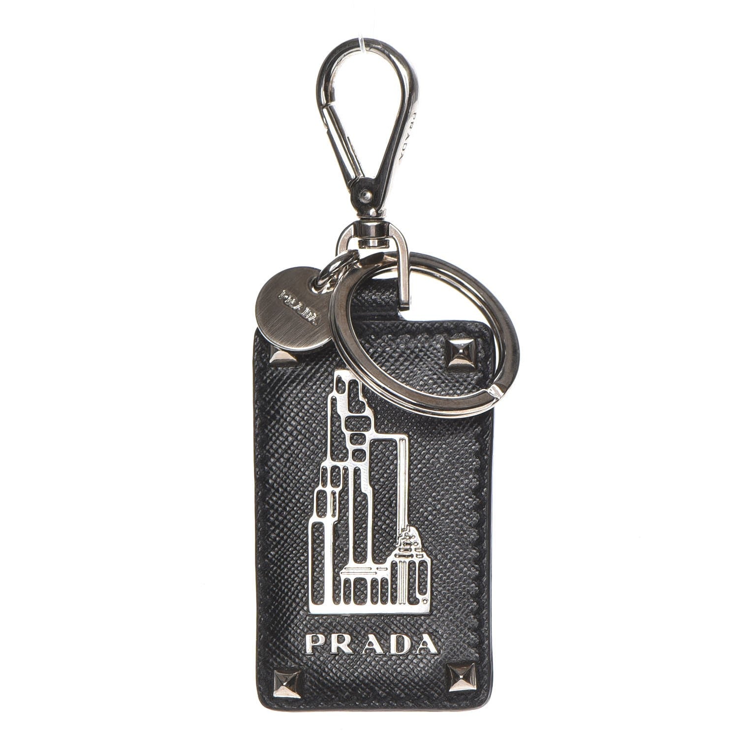Prada Saffiano Skyscraper Keychain Nero Black 1 of 3