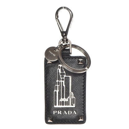 Prada Saffiano Skyscraper Keychain Nero Black 1 of 3
