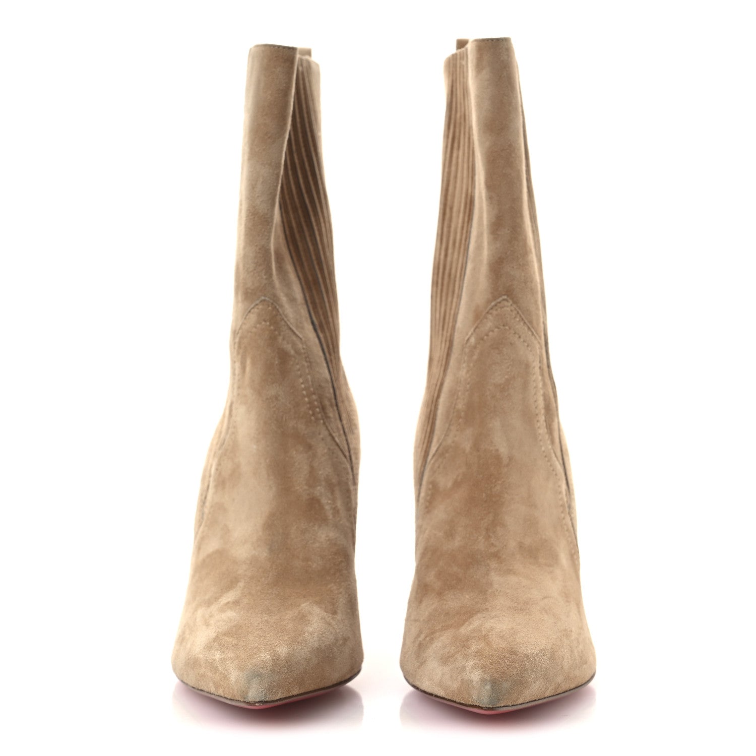 Christian Louboutin Veau Velours Santigag 85 Ankle Boots 37 Lionne 3 of 14