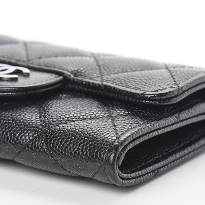 Chanel Iridescent Caviar Flap Quilted Card Holder Black 10 of 11