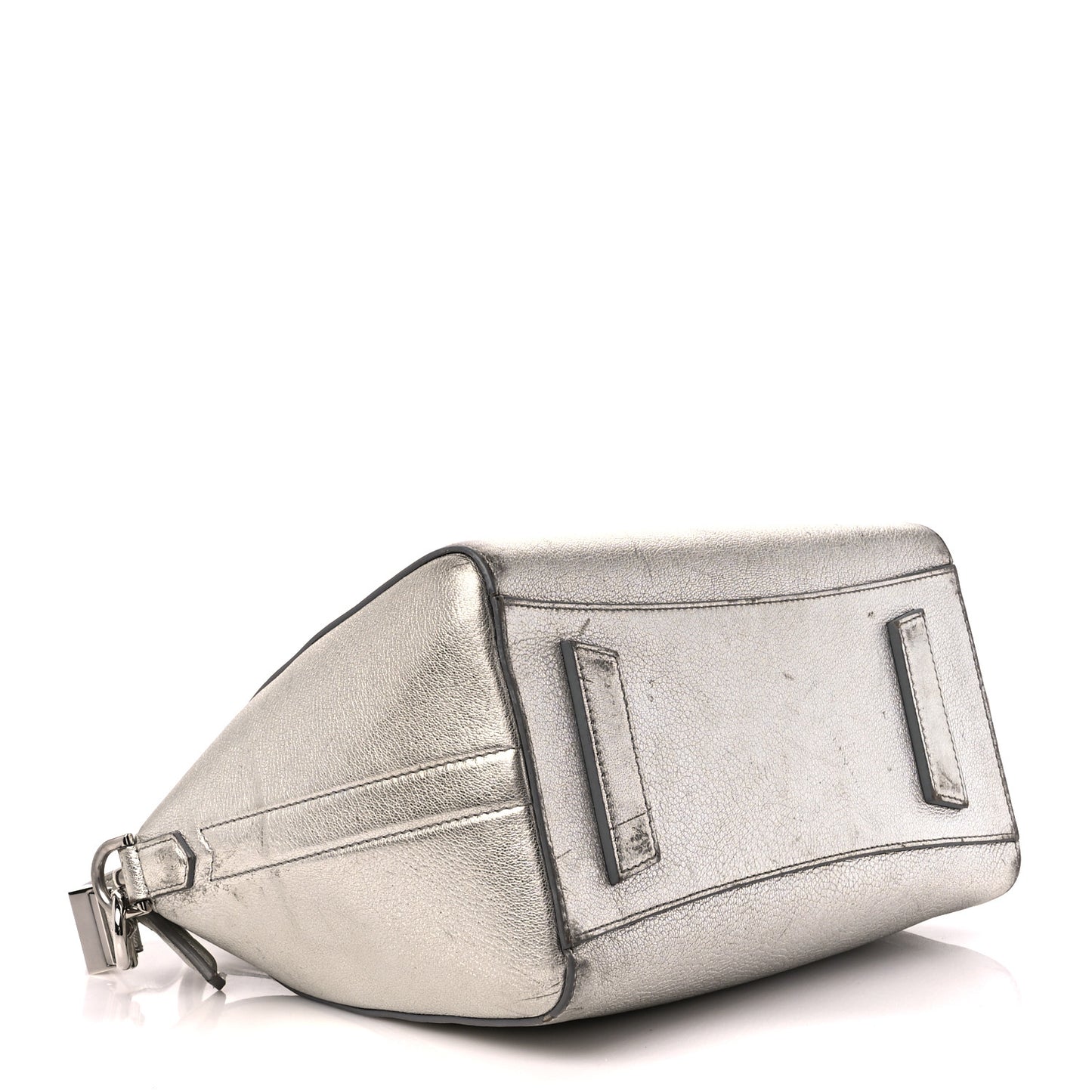 Metallic Sugar Goatskin Small Antigona Silver