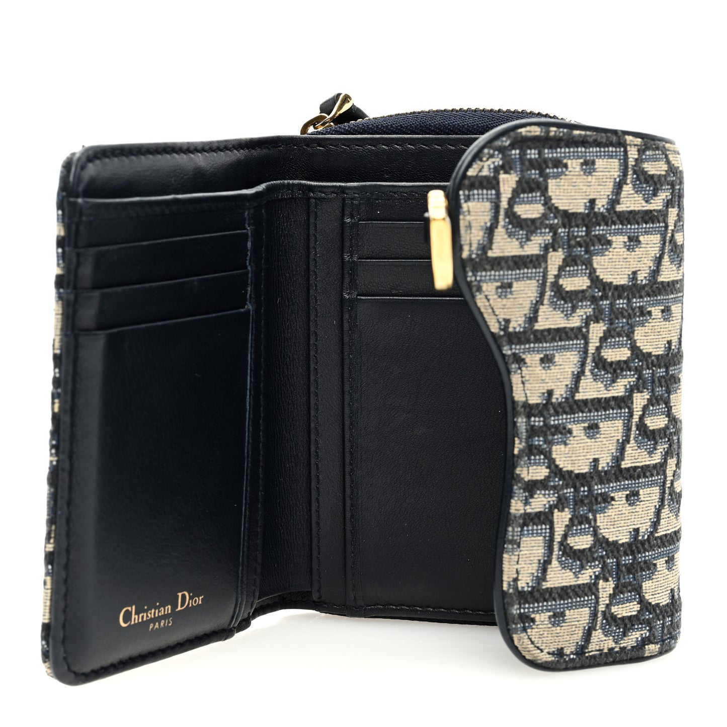 Oblique Saddle Lotus Wallet Blue