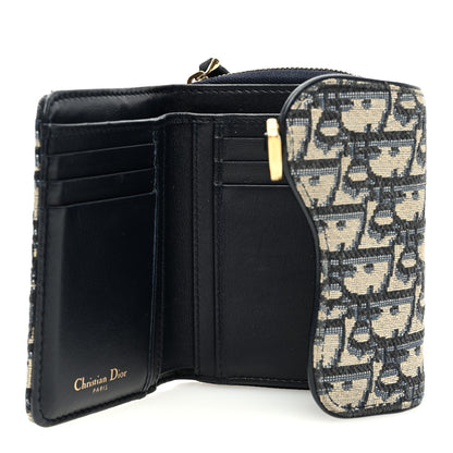 Christian Dior Oblique Saddle Lotus Wallet Blue 5 of 8