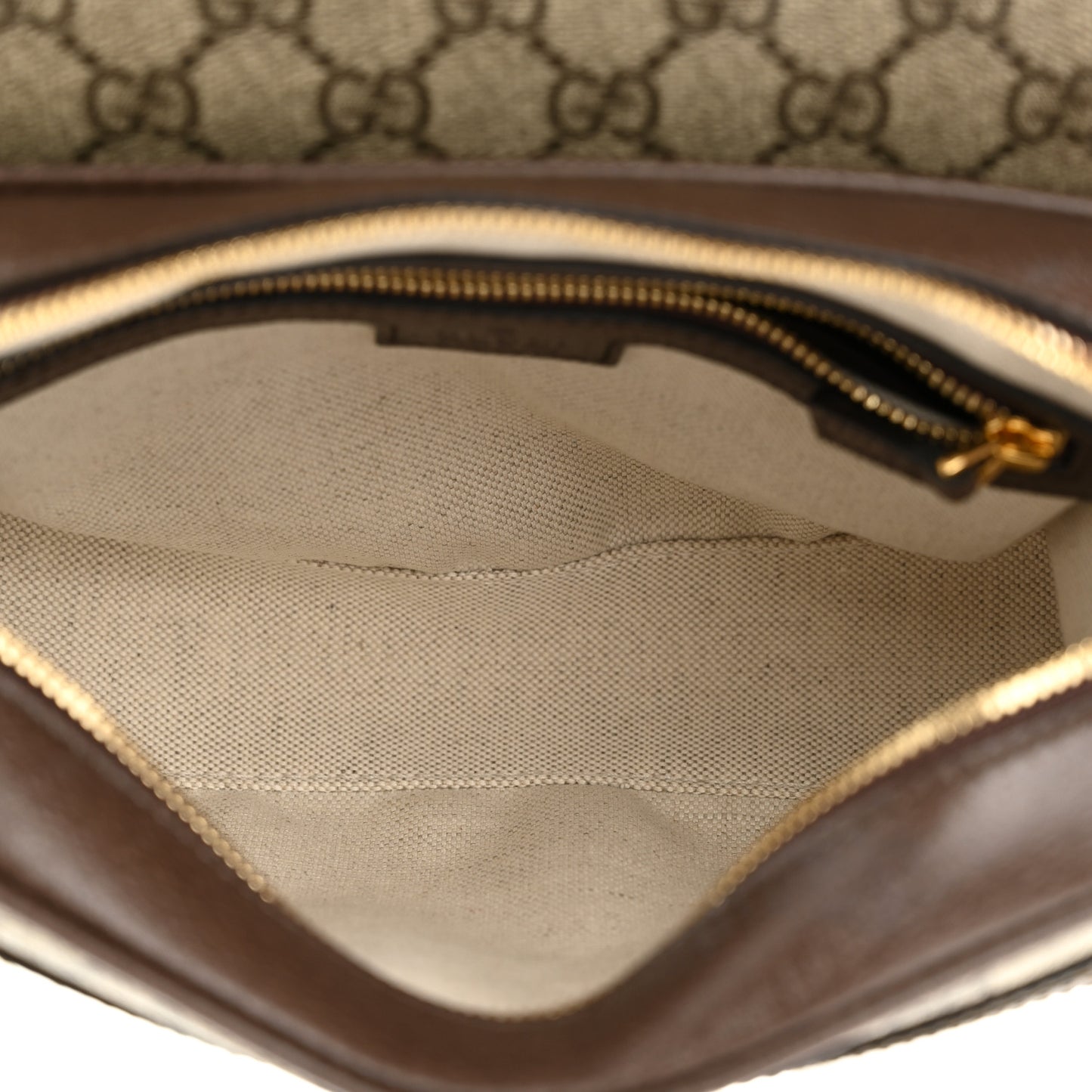 GG Supreme Monogram Textured Dollar Calfskin Web Studded Mini Ophidia Flap Shoulder Bag Beige Ebony New Acero