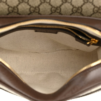 Gucci GG Supreme Monogram Textured Dollar Calfskin Web Studded Mini Ophidia Flap Shoulder Bag Beige Ebony New Acero 6 of 12