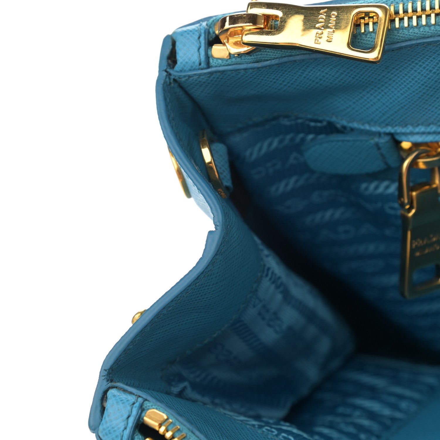 Prada Saffiano Medium Galleria Double Zip Tote Turchese 14 of 15