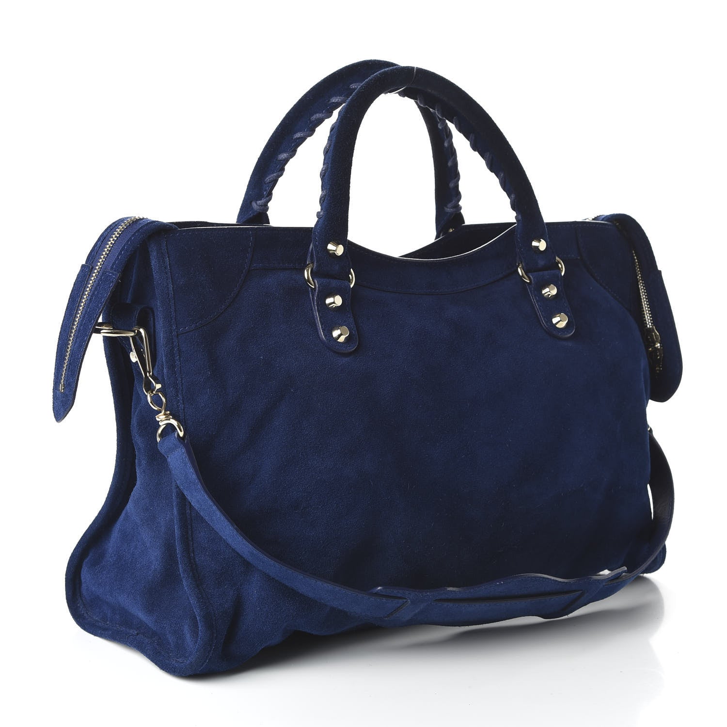 Balenciaga Baby Daim Suede Classic Gold Hardware City Bleu Pacifique 4 of 11