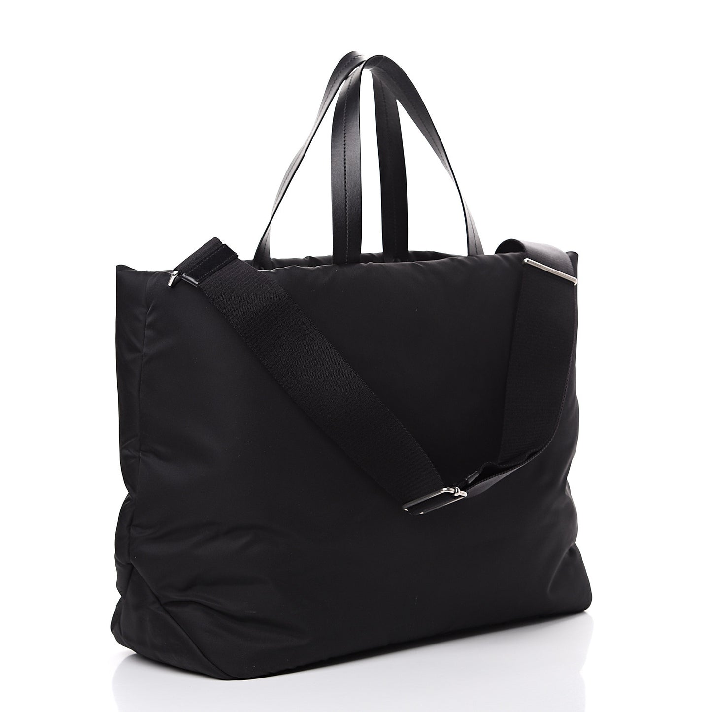 Tessuto Nylon Soft Calfskin Tote Black