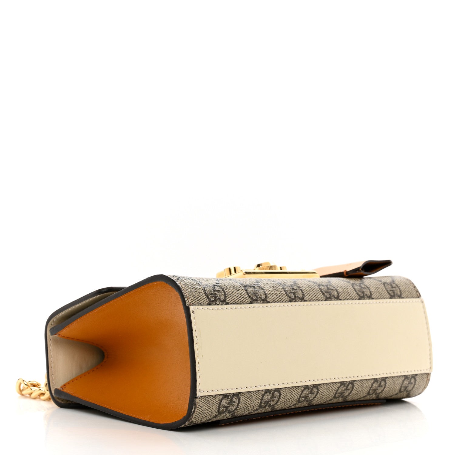 Gucci GG Supreme Monogram Calfskin Small Padlock Shoulder Bag Beige Mystic White Sun Oil 4 of 9