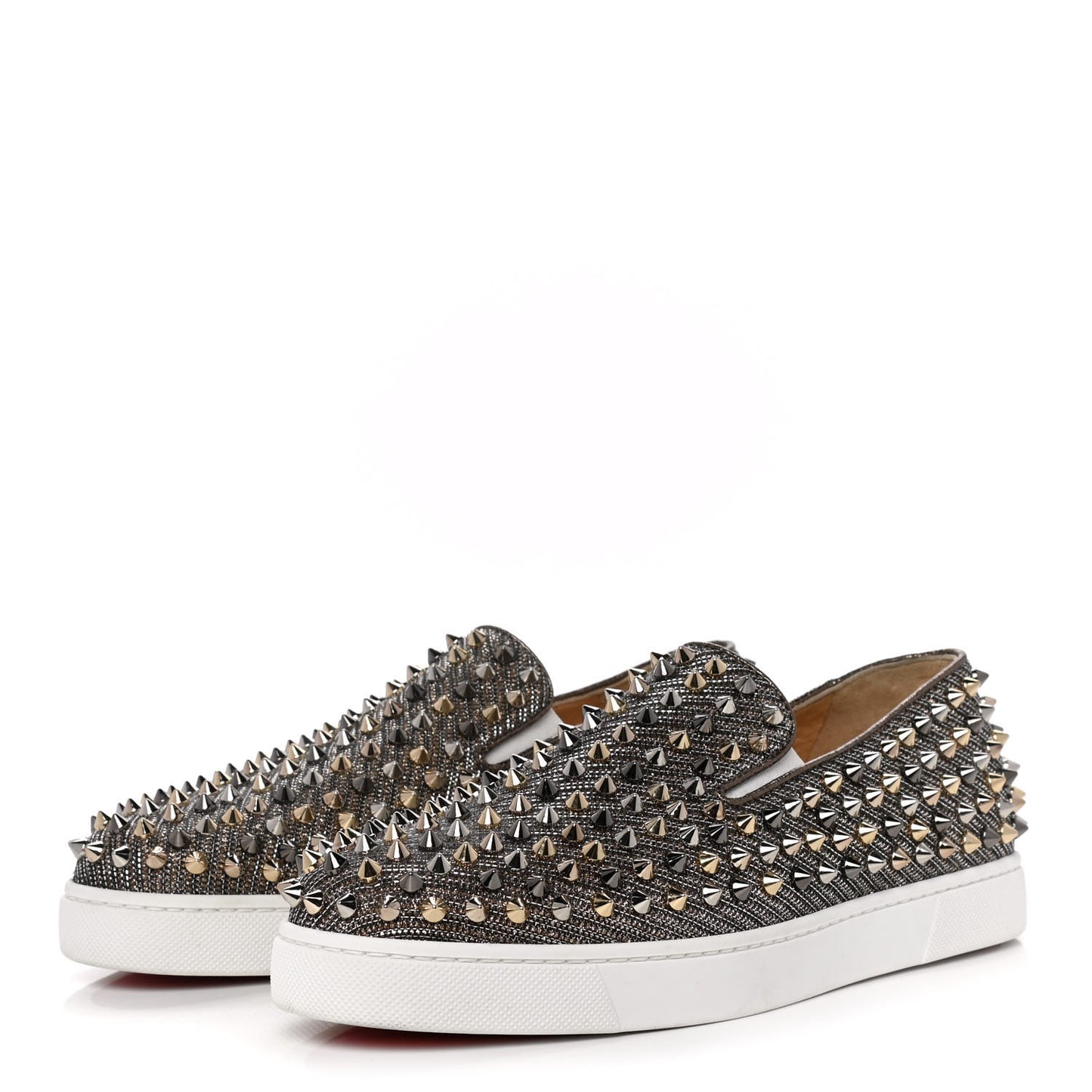 Glitter Chain Spikes Womens Roller Boat Flat 38.5 Roche Multicolor