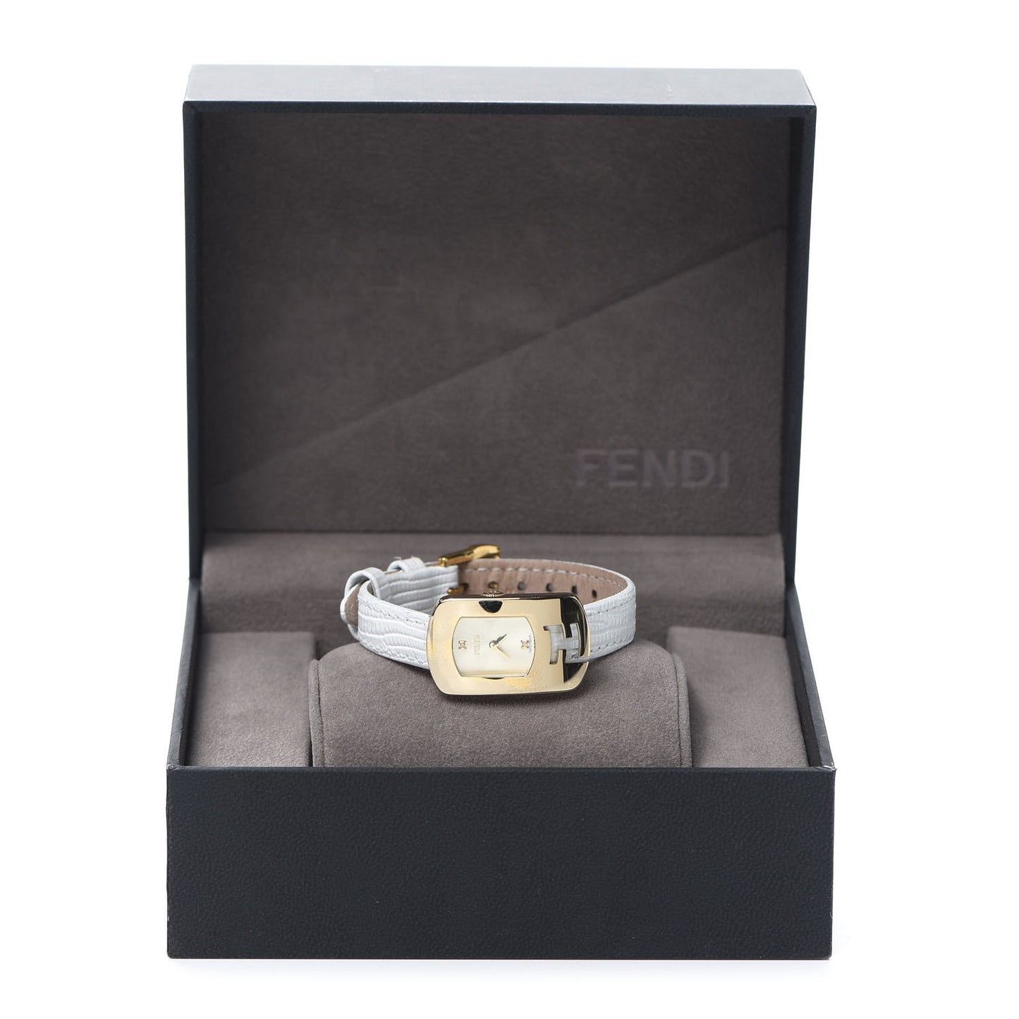Stainless Steel Calfskin Diamond 29mm Chameleon Quartz Watch White
