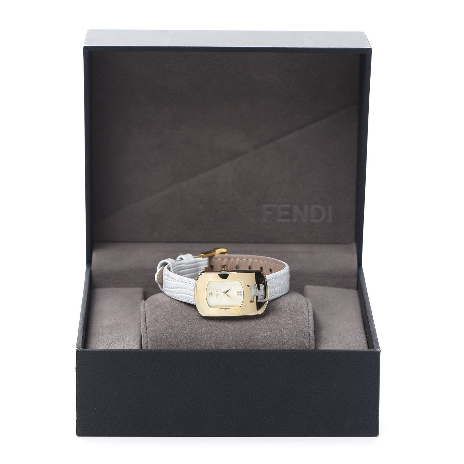 Fendi Stainless Steel Calfskin Diamond 29mm Chameleon Quartz Watch White 6 of 6