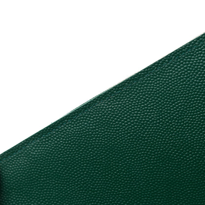 Saint Laurent Grain De Poudre Textured Mixed Matelasse Triquilt Medium Monogram Satchel Green 13 of 16