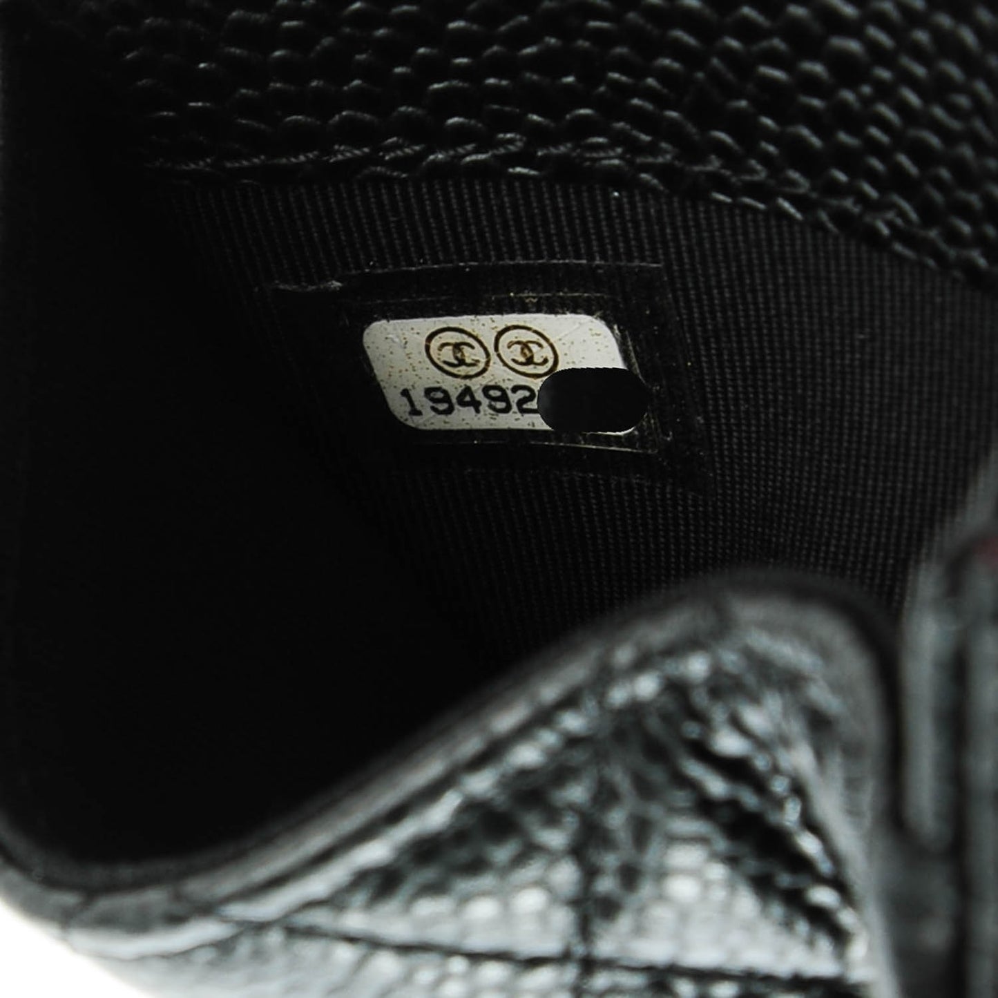 Caviar Quilted Flap Card Holder Black