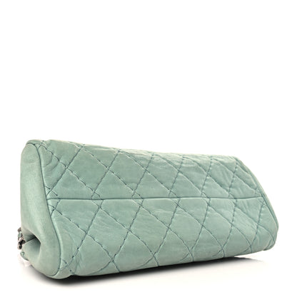 Chanel Iridescent Calfskin Medium Just Mademoiselle Bowler Green 4 of 9
