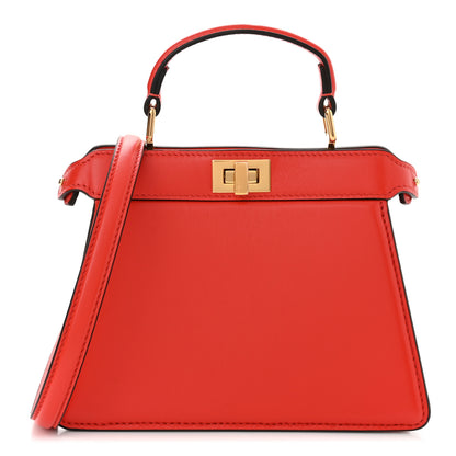 Fendi Shiny Nappa Petite Peekaboo I SEE U Satchel Papavero 1 of 10