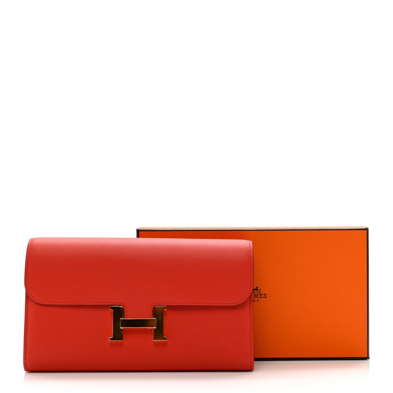 Hermes Evercolor Constance Long Wallet Rogue Tomate 8 of 8