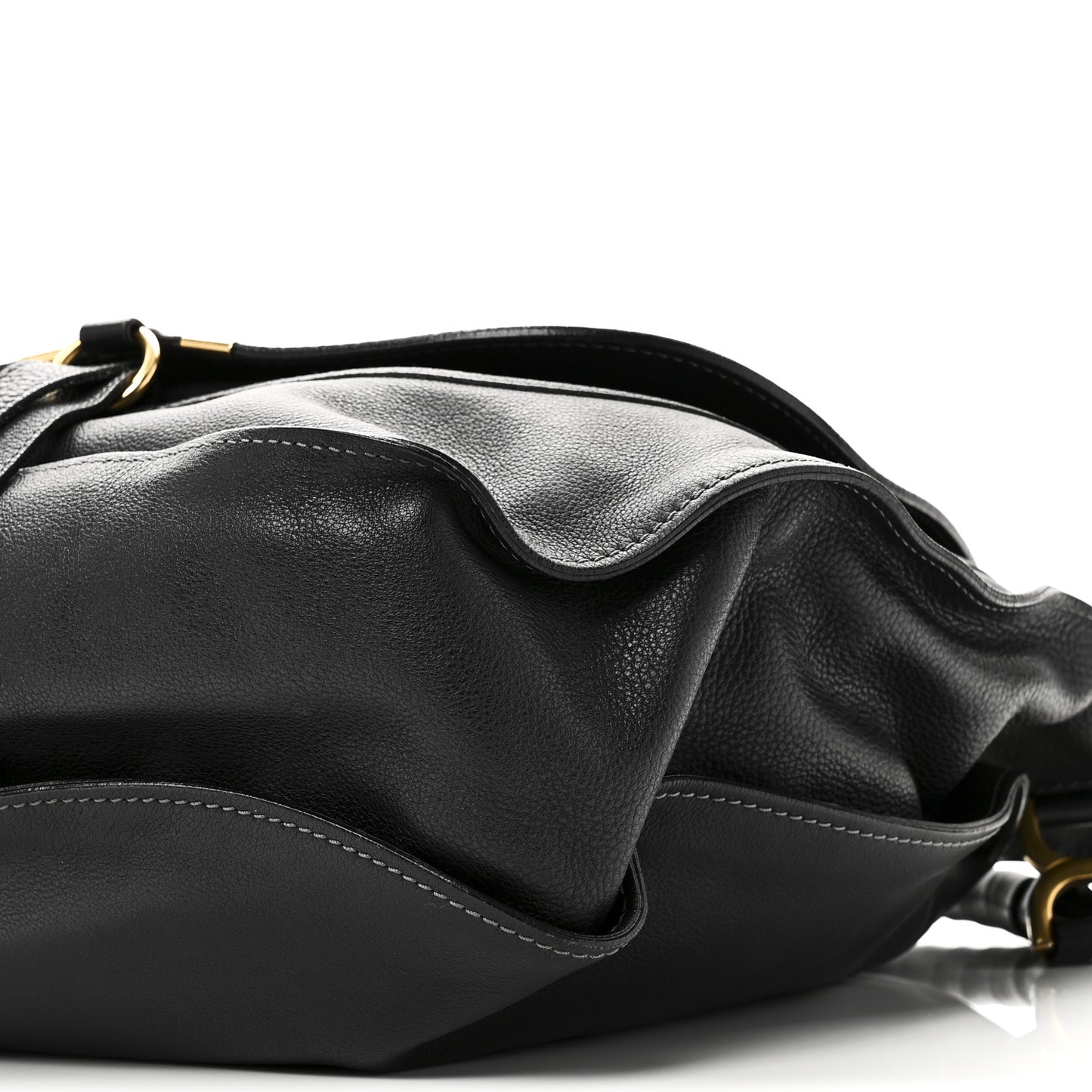 Calfskin Large Marcie Satchel Black