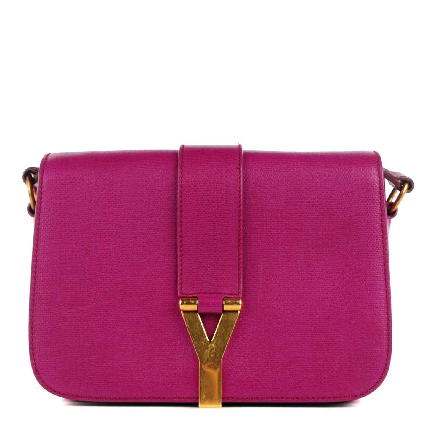 Calfskin Classic Y Satchel Fuchsia