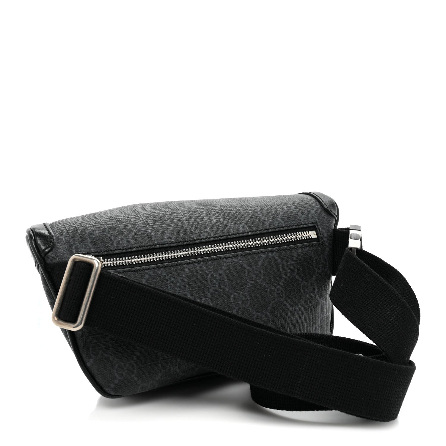 Gucci GG Supreme Monogram Textured Calfskin Retro Interlocking G Belt Bag Black 3 of 11