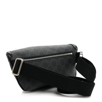Gucci GG Supreme Monogram Textured Calfskin Retro Interlocking G Belt Bag Black 3 of 11