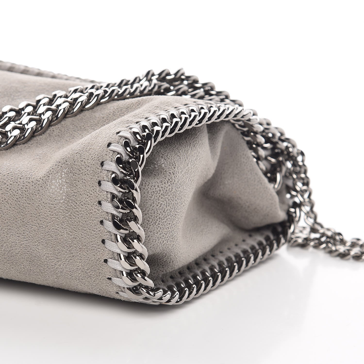 Stella McCartney Shaggy Deer Mini Falabella Fold Over Tote Light Grey 10 of 10