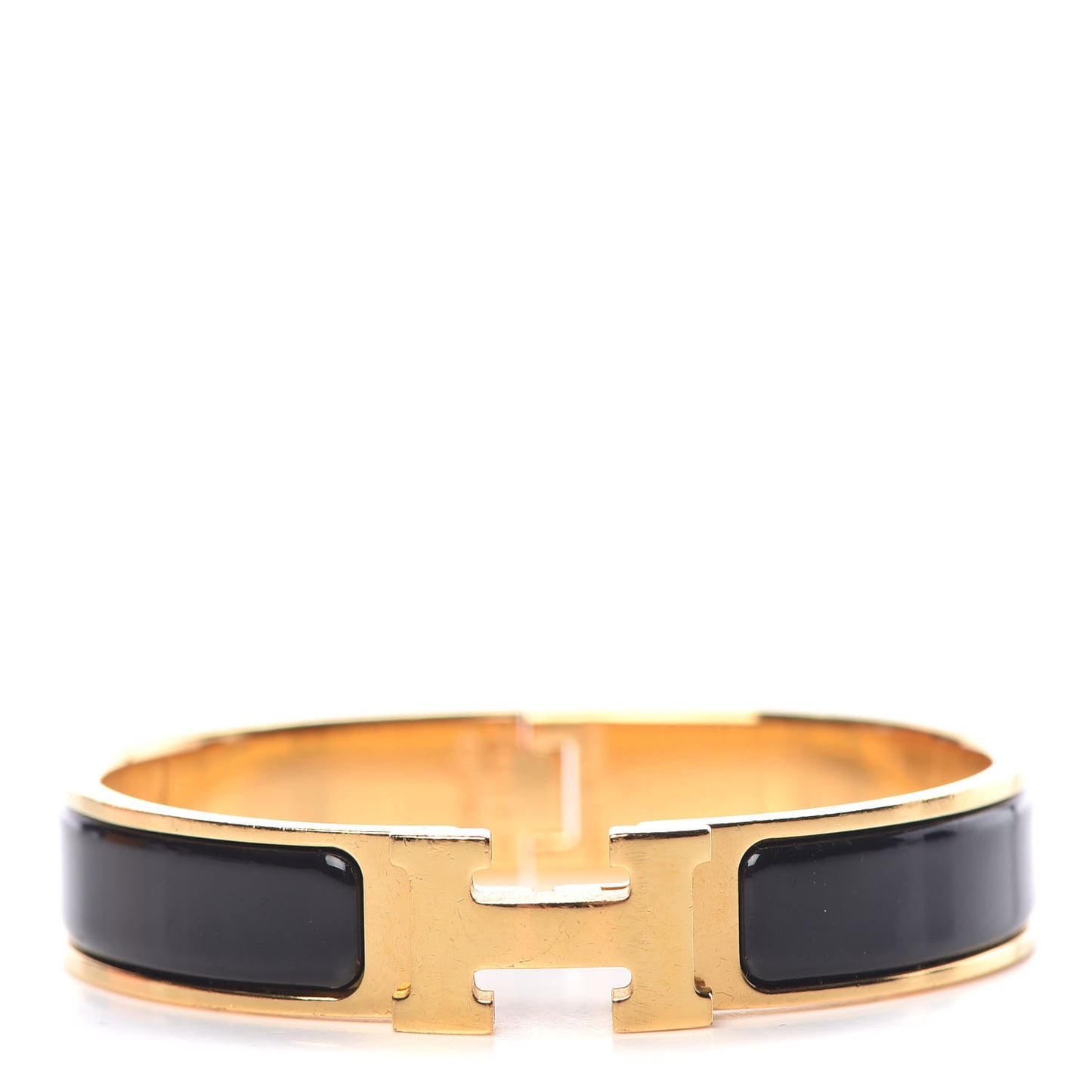 Enamel Narrow Clic Clac H Bracelet PM Black